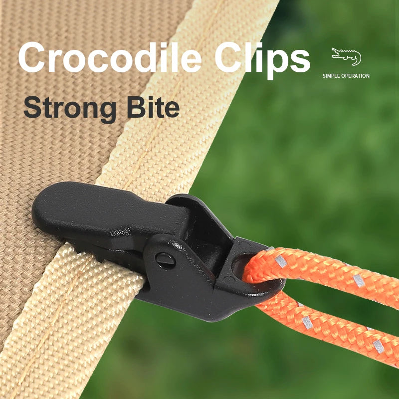10/20/50pcs Sturdy Tent Clips Outdoor Tarpaulin Clips Anti-wind Fixed Camping Tent Hook Crocodile Clamp Clip for Outdoor Camping