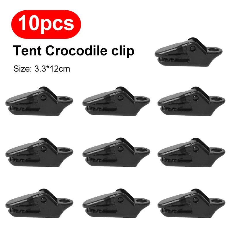 10/20/50pcs Sturdy Tent Clips Outdoor Tarpaulin Clips Anti-wind Fixed Camping Tent Hook Crocodile Clamp Clip for Outdoor Camping