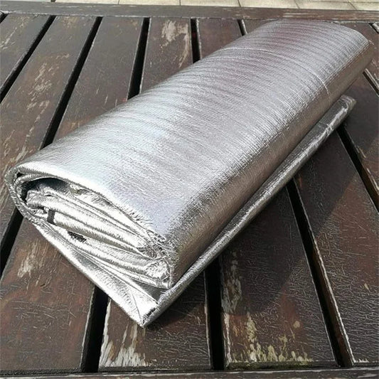 Camping Mat Foam Foil Blanket Aluminum Insulation Foam Foil Mat Sleeping Pad Thermal Outdoor Tent Footprint Reflecting Heat