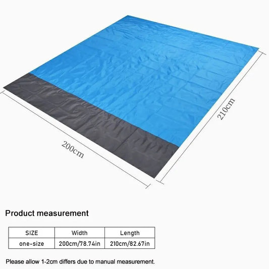 200x210cm Pocket Picnic Waterproof Beach Mat Sand Free Blanket Camping Outdoor Picknick Tent Folding Cover Bedding