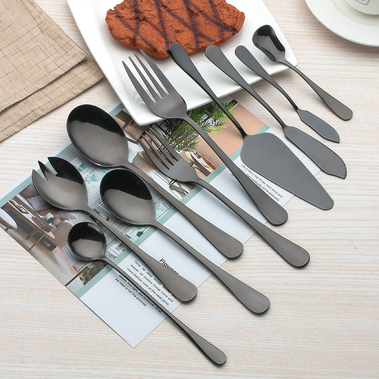Elegant Black Stainless Cutlery Set
