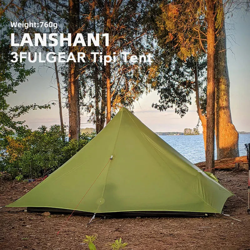 New FLAME'S CREED Lanshan 1 Person Oudoor Ultralight Camping Tent Single Man 3/4 Season Professional 15D Silnylon Rodless Tent