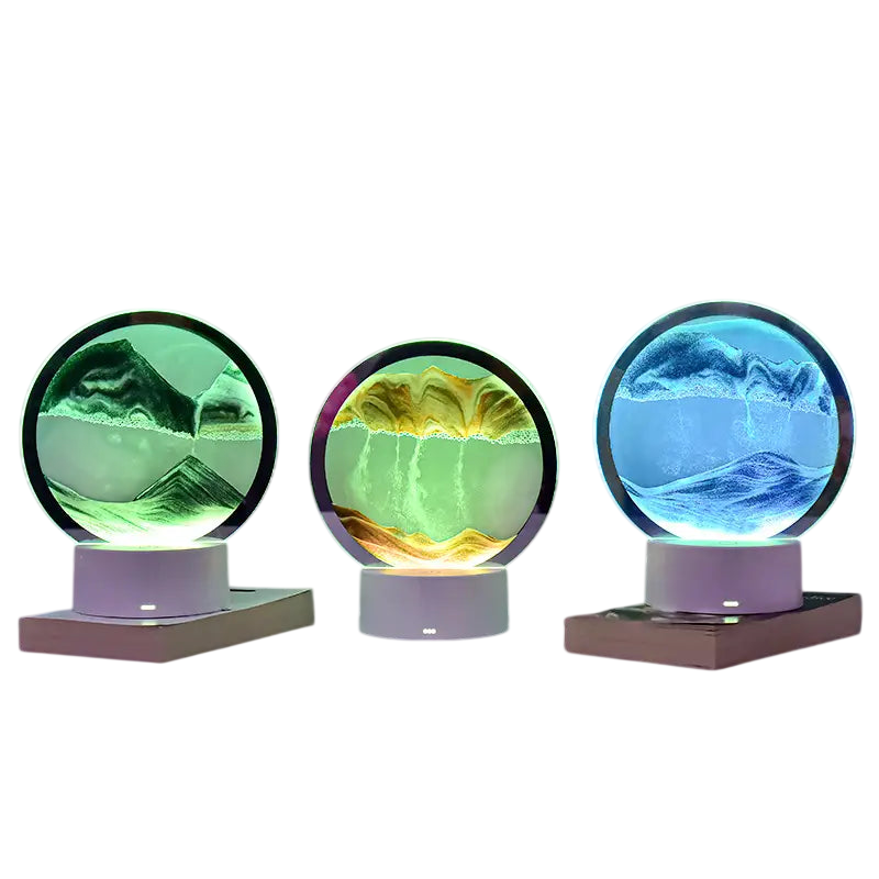 RGB LED Sandscape Table Lamp with Moving Sand Art